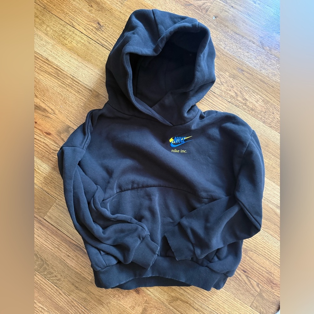 Boys- Nike Black Hoodie with Blue and Yellow Logo